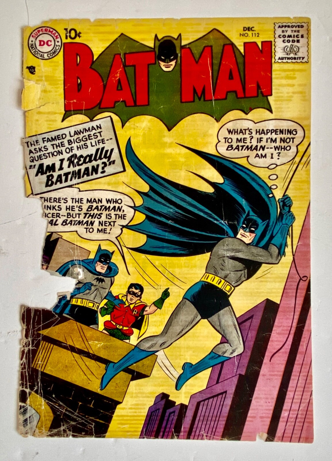 Vintage 1957 Batman 112 DC Comics Signalman Dr Nichols Comic Book