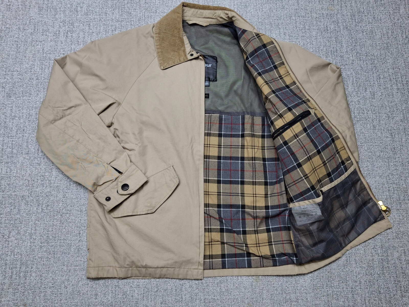 A rare Barbour A807 L/W Lightweight Beresford Beige Cotton Jacket Tartan Size S image 4