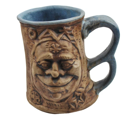 Vintage Jim Rumph Cross Eyed Tankard Clay Mug w/Funny Face Troll Frog Inside