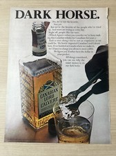 Canadian Lord Calvert Whiskey Dark Horse 1966 Vintage Print Ad Life Magazine
