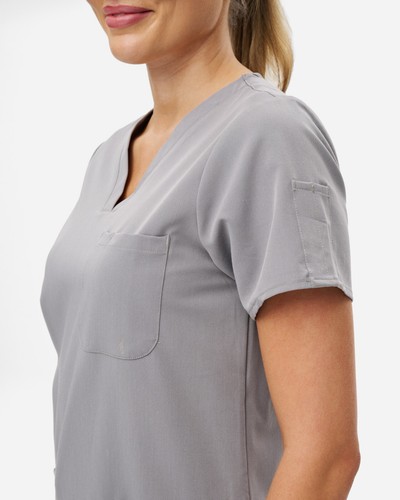 EPOCH | Premium Scrubs | WOMENS 3-POCKET TOP | Navy, Blk, Grey, Blue, Pink P600 - Picture 40 of 58