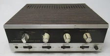 VINTAGE 1972 LAFAYETTE SOLID STATE 50W AUDIO AMPLIFIER LA-375, WOODGRAIN METAL