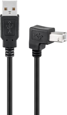 1m USB 2.0 Hi-Speed Kabel 90° Winkelstecker schwarz Drucker Scanner PC Laptop