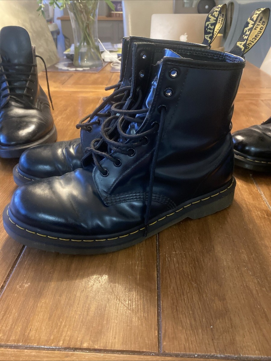 Dr Martens Airwair 8 Hole Boots Size 10 UK Navy Leather | eBay UK