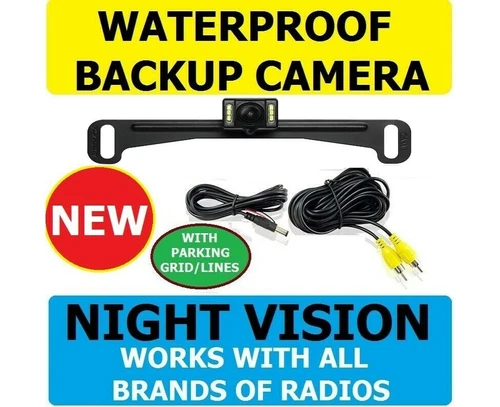 Waterproof License Plate Mount  Reverse Rear Nite View Color Car Backup Camera 