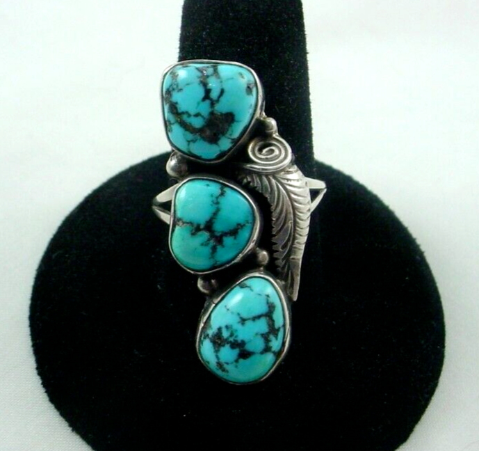 Spectacular Navajo Sterling Silver Feather Ring Native American Spectacular Navajo Sterling Silver Feather Ring Native American
