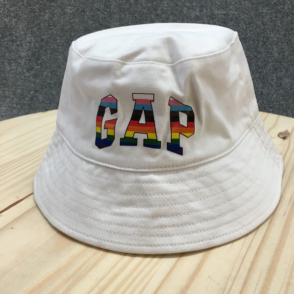 Gorra GAP Pride Bucket para mujer talla única óptica blanca algodón arco iris logotipo estampado Foto 2 de 4