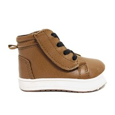 Wonder Nation Boys Chukka Brown Non-Marking Boot Shoes Kid Size 2 hook and loop