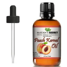MAYAN'S SECRET -  4 fl oz Peach Kernel Oil For Skin, Hair, Nails