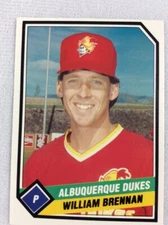 1989 Albuquerque Dukes-TCMA Minor League Baseball Card-William Brennan