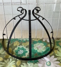 VINTAGE Wrought Iron Half Round Farmhouse Hanging Pot UTENSIL Rack