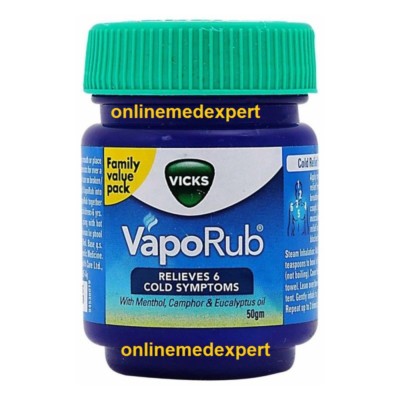 Vicks Vaporub Ointment 50gm Vaporizing blocked Nose cough Nasal headache Relief