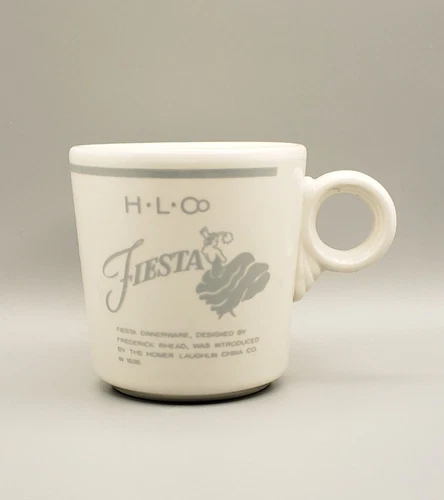 Fiesta 50th Anniversary Commemorative Mug Dancing Lady Gray