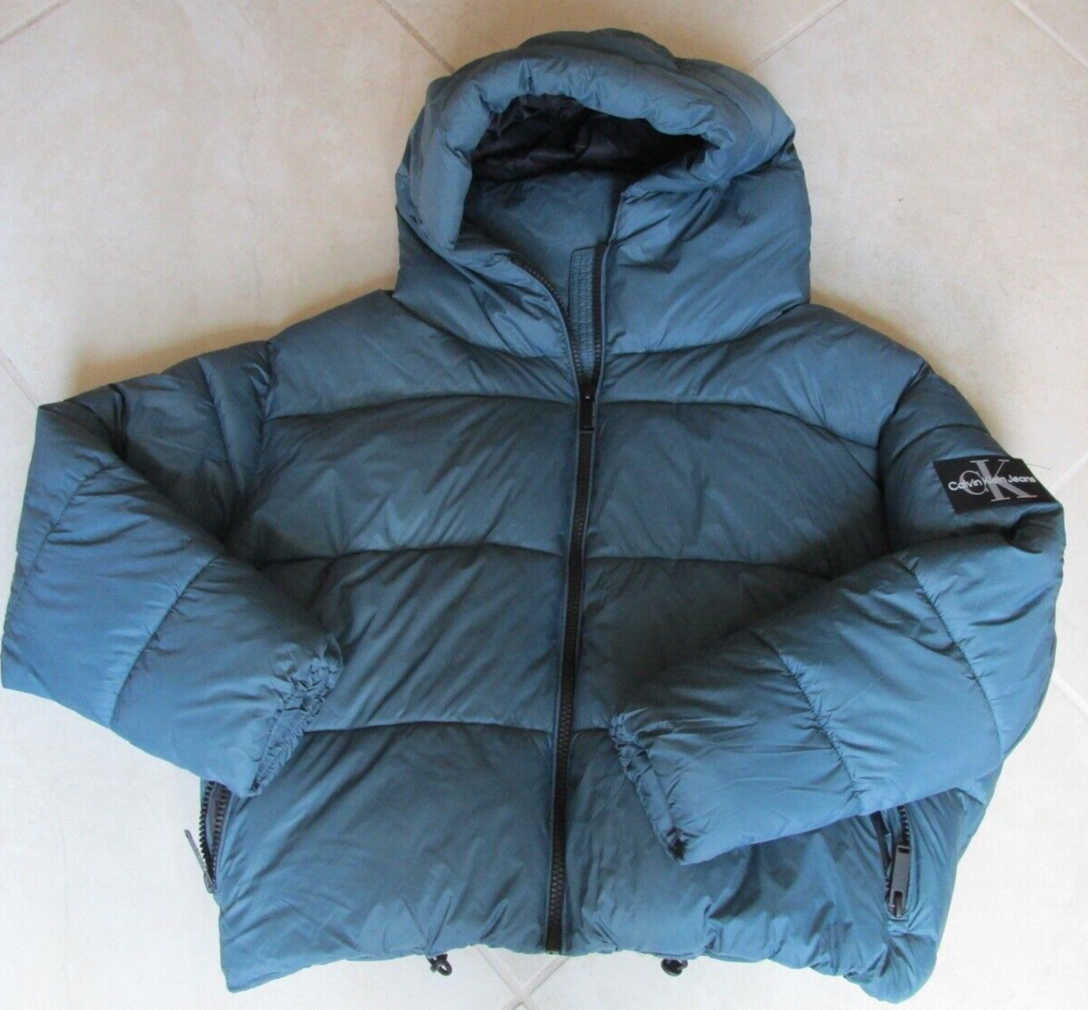 NEW Calvin Klein Jeans Repreve Hooded Boxy Puffer Jacket Size XL
