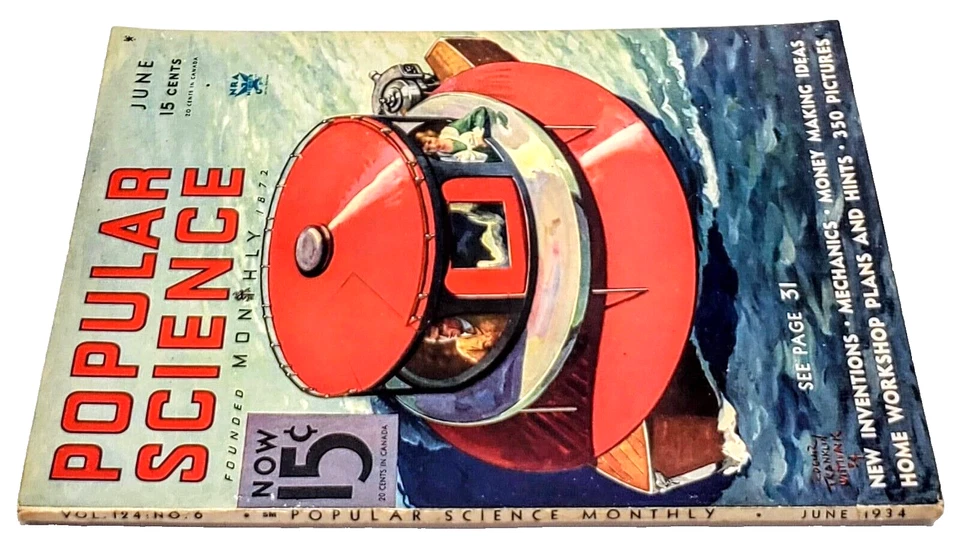 Popular Science June 1934 Vintage Magazine Illustrated Trains Gold Telescopes - Image 2 of 4