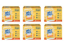 Wet Ones Hand Wipes Singles, Tropical Splash, 24 Ct - Pack of 6