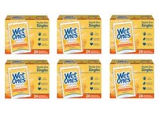 Wet Ones Hand Wipes Singles, Tropical Splash, 24 Ct - Pack of 6