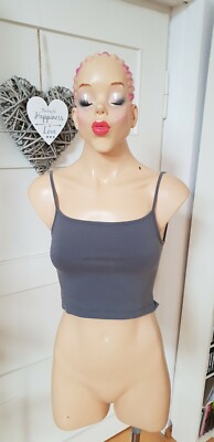 FLASHLIGHTS Stretch Träger Bustier Top, grau, Größe 36, NEU