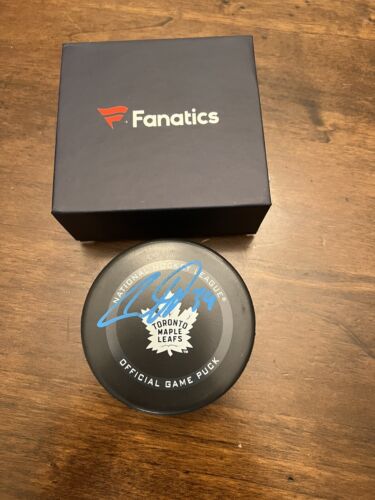 Auston Matthews Toronto Maple Leafs Autographed Official Game Puck Fanatics COA - Picture 1 of 3