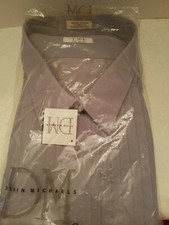 NEW DM DEVIN MICHAELS PLEATED DOVE GRAY FORMAL TUXEDO SHIRT MENS SIZE 5XL 36/37