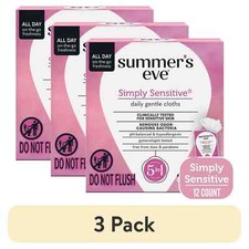 Summer's Eve Simply Sensitive Cloths, 12 Ct Pack of 3 