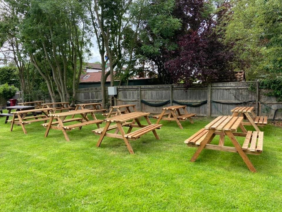 5ft, 6 seater wooden picnic table bench pub garden outdoor eBay