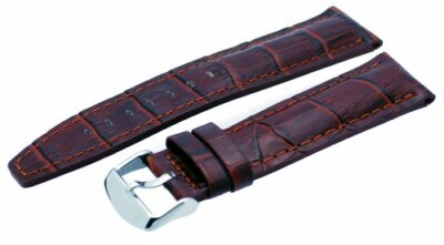 Rev ITAL324 Brown 24mm Alligator-Embossed Genuine Leather  display picture 1