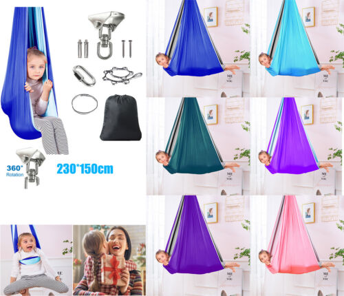 Double Layer Hammock Children Sensory Therapy Yoga Swing 360° Rotation 230*150cm - Picture 1 of 78