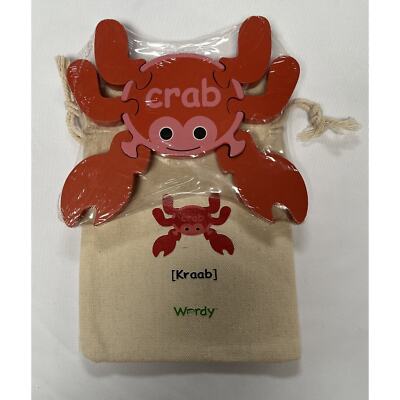 Wordy Bilingual Puzzle Set Toddlers Crab Early Childhood Education Toy 2-Sided