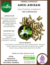 Capsules of Pure Houttoynia cordata Chameleon 100 Natural Organic Herb