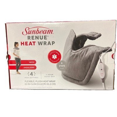 Sunbeam Renue Heat Wrap - Flexible Plush Heat Wrap With 4 Heat Settings