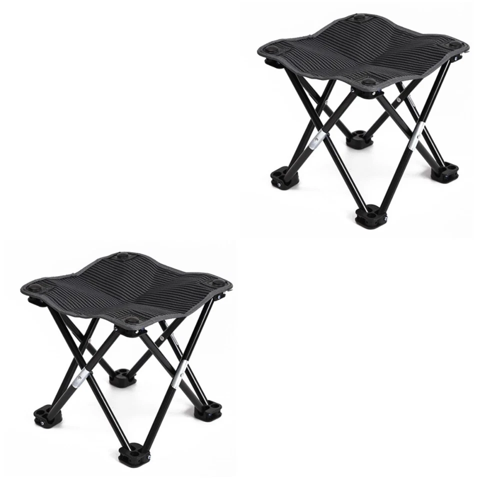 2 Count Angeln Stuhl Angelstuhl Klapphocker Im Freien Tragbarer Campinghocker - Bild 4 von 4