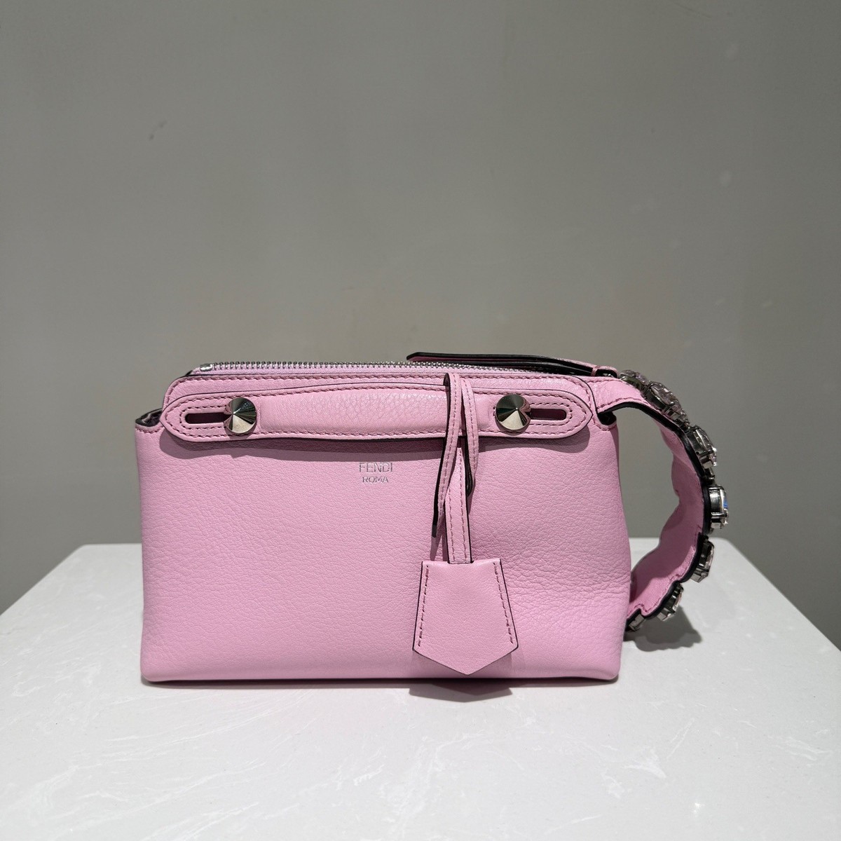 Fendi By The Way Pink Crystal Calfskin Crossbody Bag | eBay