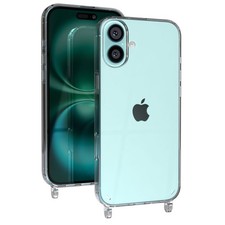 EAZY CASE für Apple iPhone 16 Plus Hülle mit Ösen für Handykette transparent TPU