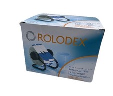 ROLODEX ROTARY CARD FILE 500 Cards 2 1/4  x 4  A-Z Tabs Black VTG Business Desk