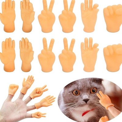 Fingerpuppen Set Mini Hände Gummi für Kinder, Haustier, Halloween, Gags, Roll...