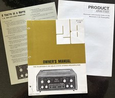 Original McIntosh C 28 Solid State Stereo Preamplifier Owners Manual,plus Extras