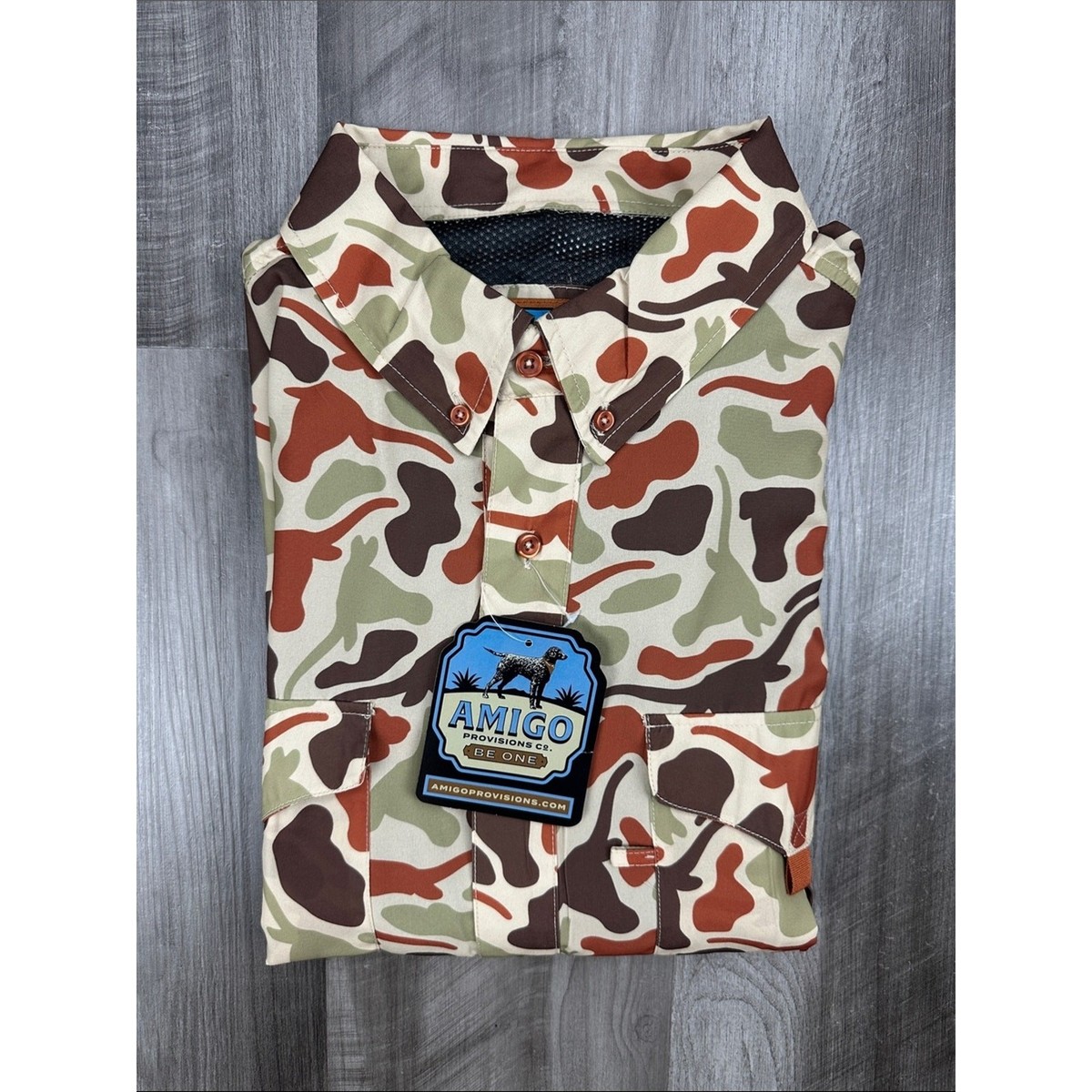 Texas Longhorns Amigo Provisions Camo Vented Long Sleeve Button Down - 2XL