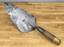 Vintage MARSHALLTOWN 19-10 Leather Grip Brick Trowel Made USA Bricklayer Builder