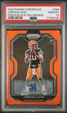 2020 Panini Chronicles Prizm Black Jordan Love #PB4 SIG Orange /75 PSA 10