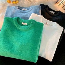 Crisp Lines Stylish Long Sleeve Pullover Knitwear in a Relaxed Cut for Men