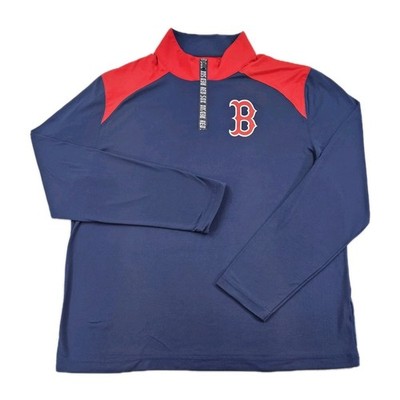 Boston Red Sox Fanatics Spellout 1/4 Zip Women's Large Red Blue Smooth Pullover