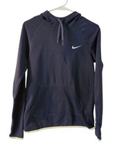 Nike Dri-Fit Hoodie Just Do It Lightweight Women's Navy Blue Lime Green Size XS