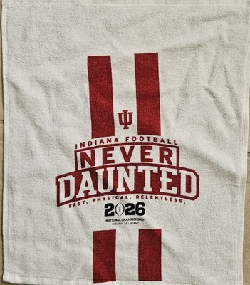2026 CFP Indiana Football CHAMPIONSHIP RALLY TOWEL GIVEN AT GAME.