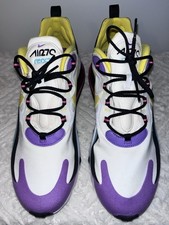 Nike Air Max 270 React Men's White Yellow Purple Geometric Low Top