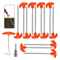 12X Zelt Heringe Stahl Schraubheringe Robuste ErdnäGel Gewinde Camping 25Cm Dhl