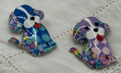 Cute Blue Or Purple Puppy Dog Pin Your Choice At Purchase!