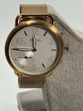 Women s Fossil FTW-1129 Hybrid Smartwatch - Q Tailor Rose Gold, Mesh Band. Read.