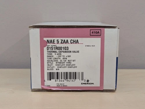Emerson Thermal Expansion Valve Kit NAE 5 ZAA CHA 0151R00103 5 Ton