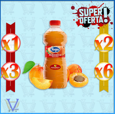 YOGA SAFT FLASCHE PET 1 L APRIKOSE | GRÖSSE 1, 2, 3 ODER 6 STÜCK